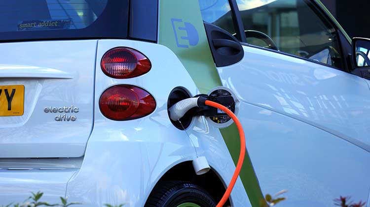 electric vehicle at charging station